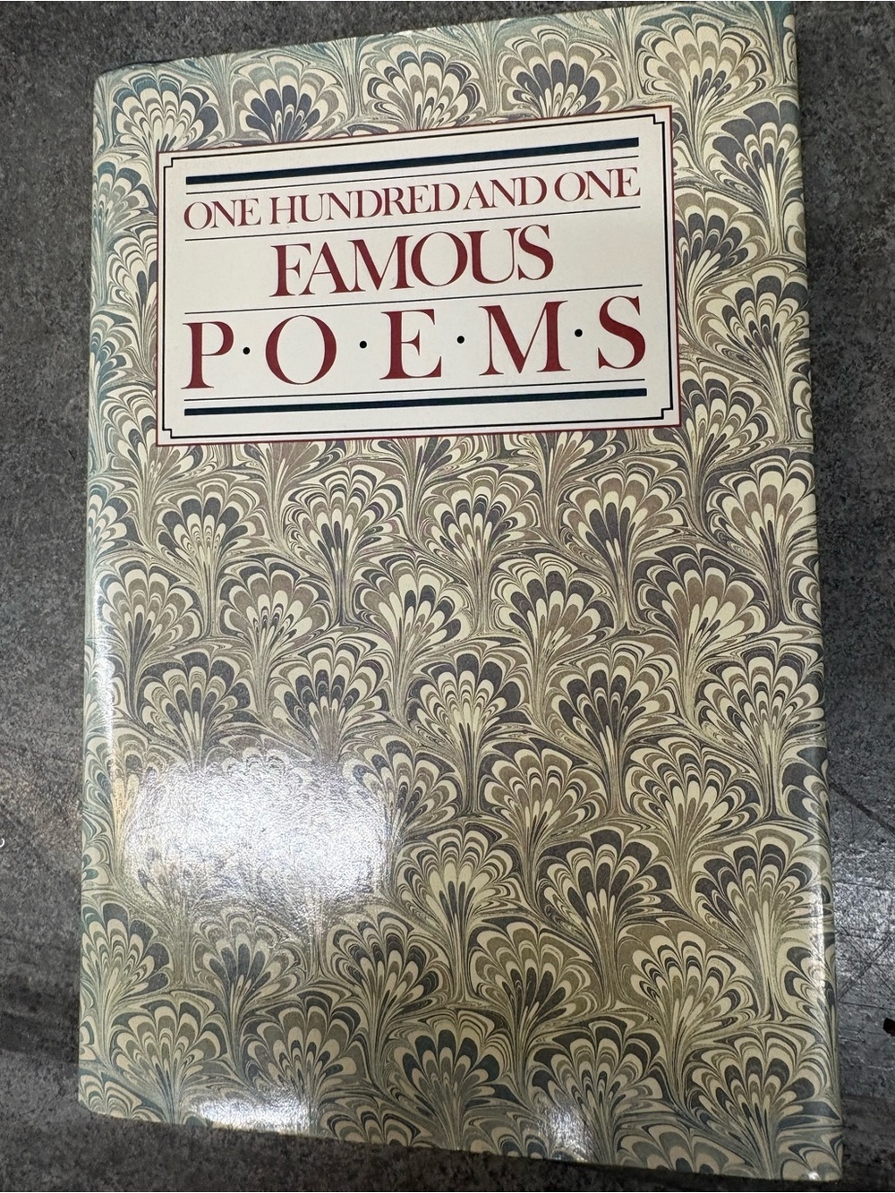 One Hundred and One Famous Poems Roy J. Cook Hardcover DJ Revised 1958